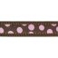 Postroj Red Dingo 15 mm x 36-54 cm - Pink Spots on Brown - Velikost: S