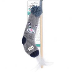 Dřevěná vábnička AFP Sock Cuddler s ponožkou — kočka