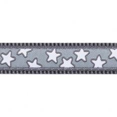 Postroj Red Dingo 12 mm x 30-44 cm - Stars White on Grey