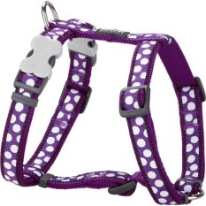 Postroj Red Dingo 12 mm x 30-44 cm- White Spots on Purple