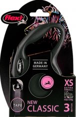 Samonavíjecí vodítko Flexi Classic NEW XS pásek 3 m černé 12 kg