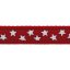 Obojek Red Dingo 25 mm x 41-63 cm - Stars White on Red - Velikost: L