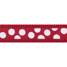 Obojek Red Dingo 12 mm x 20-32 cm - White Spots on Red