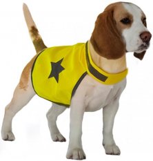 Reflexní vesta pro psa 48cm látková žlutá Duvo+