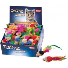 Hračka kočka textil myška 140ks display Nobby