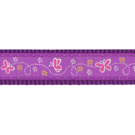Polostahovací obojek Red Dingo 15 mm x 26-40 cm - Butterfly Purple - Velikost: S