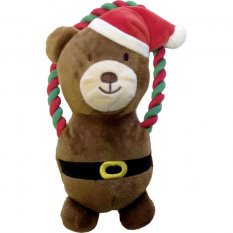 Hračka plyš+provaz Rope Arms vánoční medvěd HP