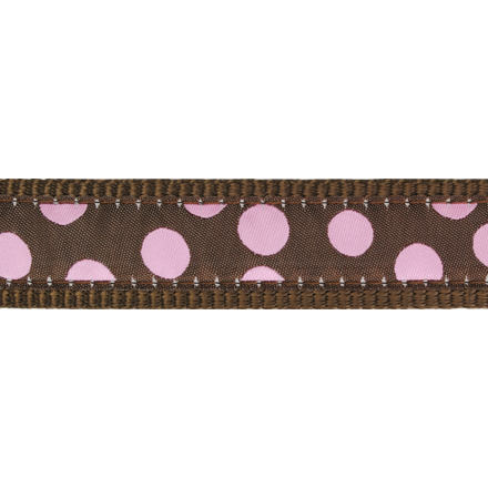 Vodítko Red Dingo přepínací 25 mm x 2 m - Pink Spots on Brown - Velikost: L