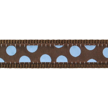 Obojek Red Dingo 25 mm x 41-63 cm - Blue Spots on Brown - Velikost: L