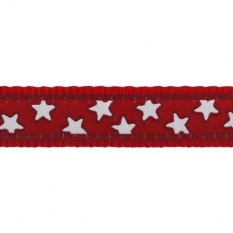 Vodítko Red Dingo 12 mm x 1,8 m - Stars White on Red