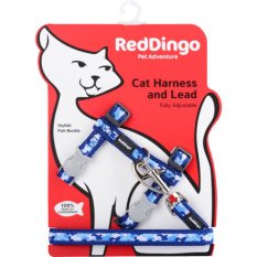 Postroj Red Dingo s vodítkem - kočka- Camouflage Navy